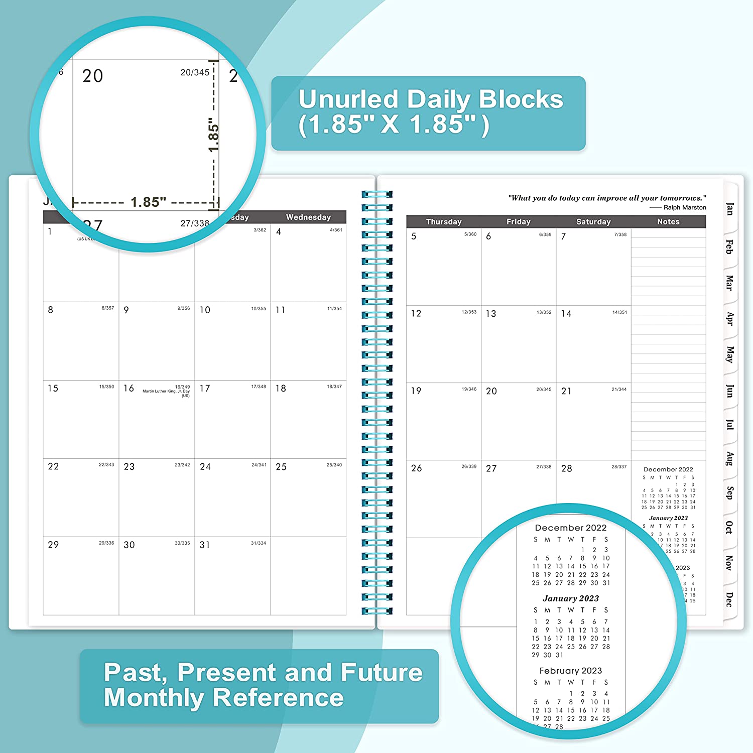 Monthly Planner 2023-2025 - Monthly Calendar 2023-2025 with Two-Side Pocket, July 2023 - June 2025, 9" x 11", Two Years Monthly Planner, Cardboard Cover, Perfect Organizer - Image 3